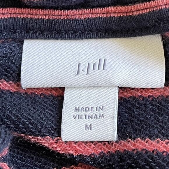 J.Jill Turtleneck Sweater Dress Women Size‎ M Purple Stripe Pockets Stretch - Picture 6 of 12